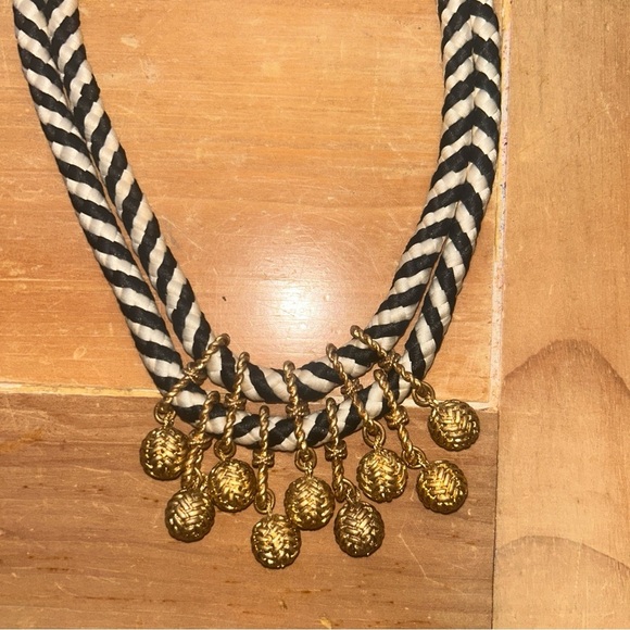 Gold and Black Chevron Necklace - Picture 3 of 4
